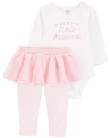 Baby 2-Piece Daddy's Princess Bodysuit & Tutu Pant Set