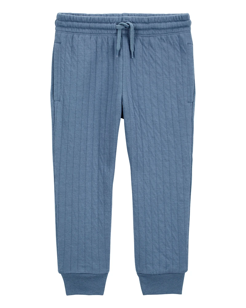 Toddler Pull-On Quilted Joggers - Blue