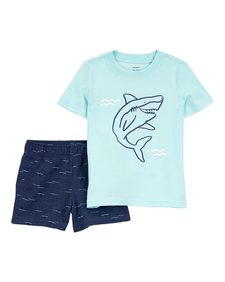 Baby 2-Piece Shark Outfit Set - Blue