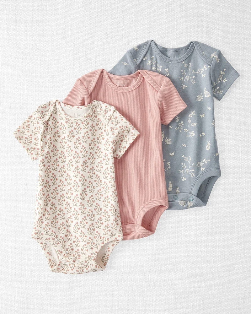 Baby 3-Pack Organic Cotton Rib Bodysuits