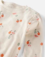 Toddler Fruit Print Organic Cotton 2-Piece Pyjamas