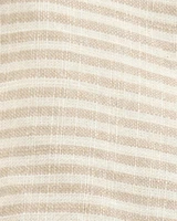 Baby Striped Cotton Dress - Tan
