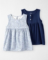 Kid 2-Pack Organic Cotton Knit Tanks