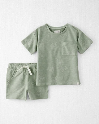 Toddler 2-Piece Turtles-Print Set Made with Organic Cotton