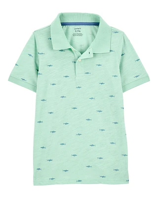 Kid Shark Polo Shirt - Green