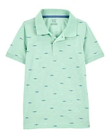 Kid Shark Polo Shirt - Green