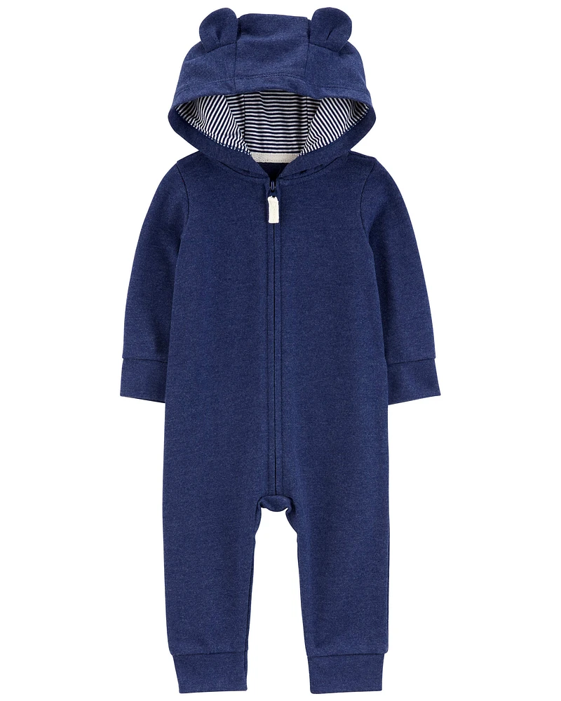 Baby Bear Hood Zip-Up Thermal Jumpsuit