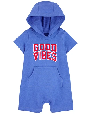 Baby Good Vibes Hooded Romper