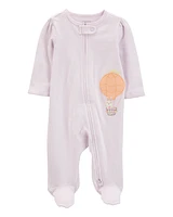 Baby Hot Air Balloon Bunny 2-Way Zip Cotton Sleeper