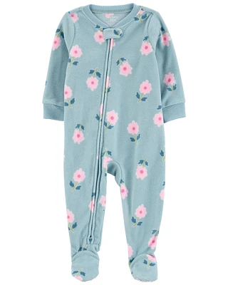 Baby 1-Piece Floral Fleece Footie Pyjamas