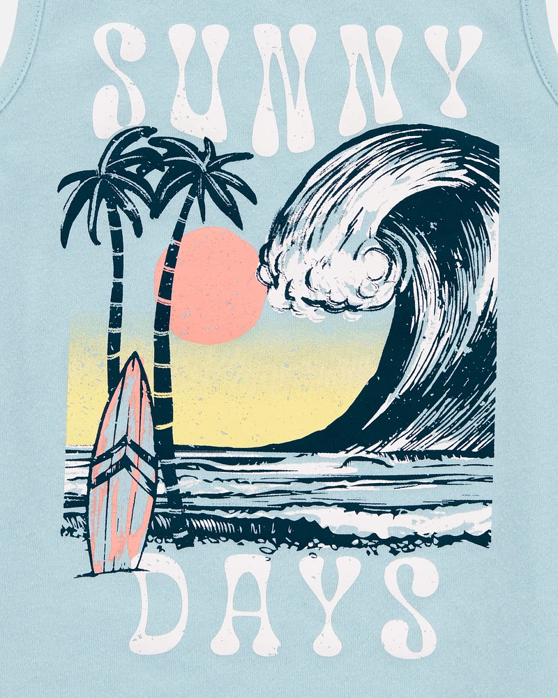 Baby Wave Graphic Tank - Blue