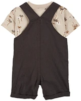 2-Piece Palm Tree Tee & Shortall Set