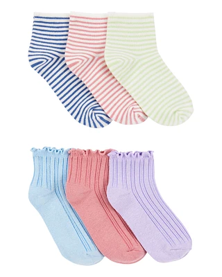 Girls 6-Pack Ankle Socks