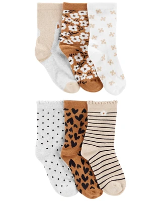 6-Pack Leopard Socks