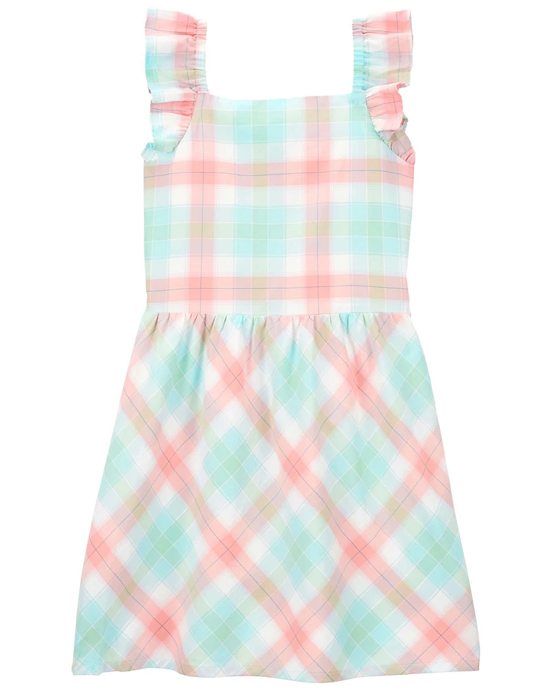 Kid Plaid Flutter Dress