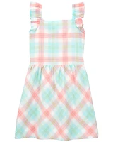 Kid Plaid Flutter Dress