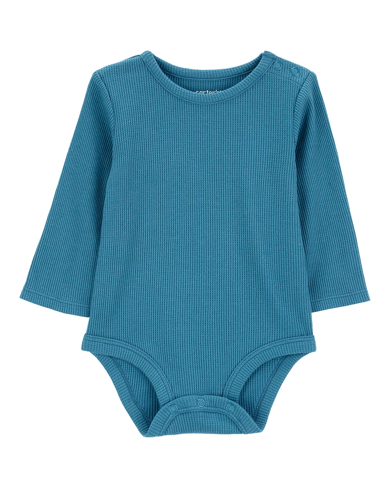 Baby Waffle Knit Long-Sleeve Bodysuit