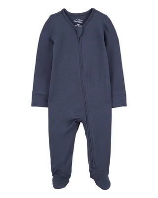 Zip-Up PurelySoft Sleeper Pyjamas - Navy