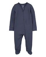 Zip-Up PurelySoft Sleeper Pyjamas - Navy