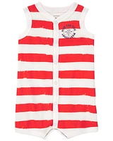 Baby Striped Snap-Up Romper