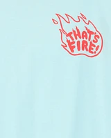 Kid That's Fire Short-Sleeve Graphic Tee - Turquoise
