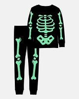 Kid 2-Piece Glow Halloween Skeleton 100% Snug Fit Cotton Pyjamas