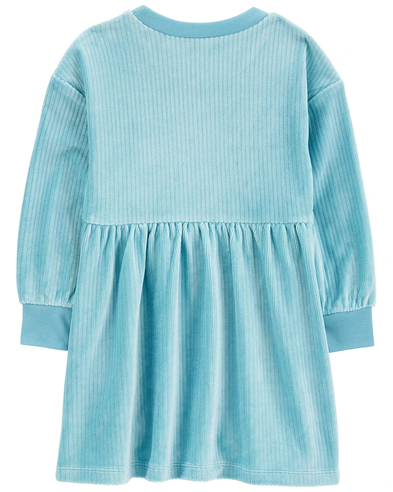 Toddler Long-Sleeve Velour Dress