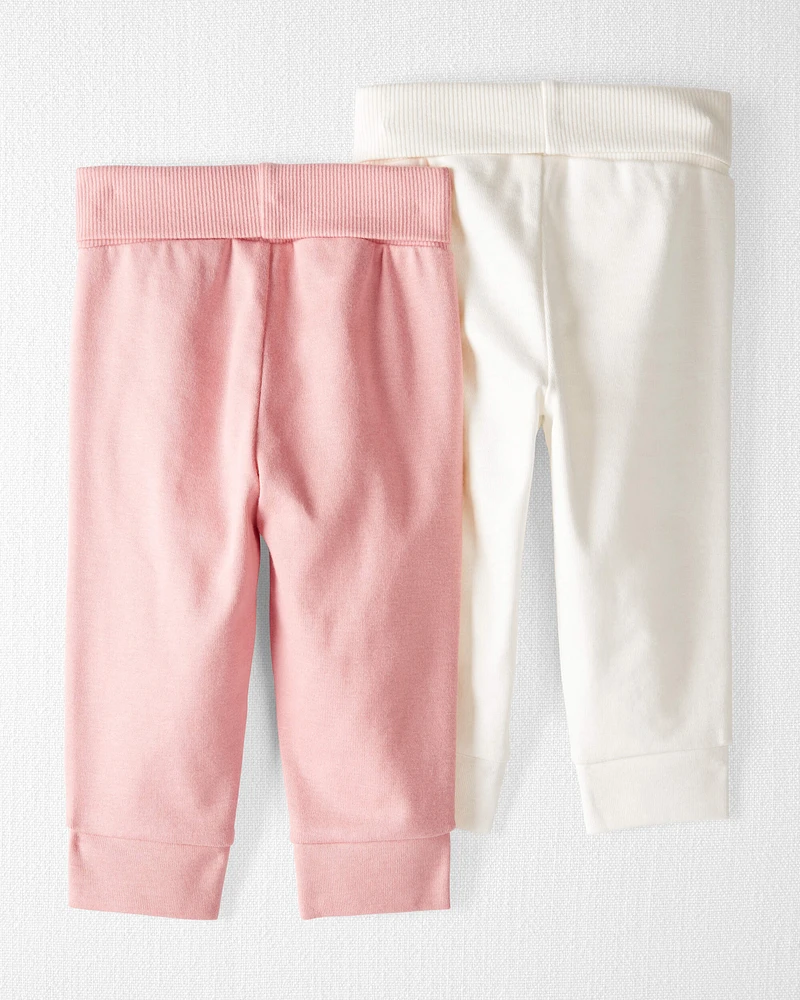 Baby Girl 2-Pack Organic Cotton Grow-With-Me Joggers