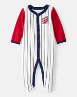 Baby Baseball Snap-Up Cotton Sleeper
