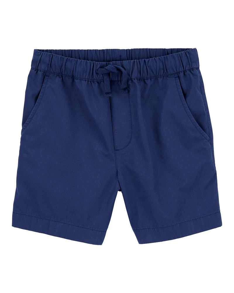 Boys Pull-On Poplin Shorts - Navy