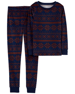 2-Piece Fair Isle Fuzzy Velboa Pyjamas