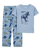 Kid 2-Piece Dinosaur Loose Fit Pyjamas - Blue