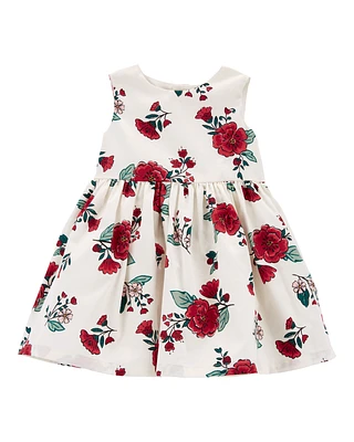 Baby Floral Sateen Holiday Dress