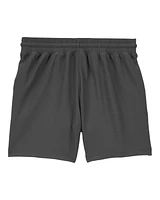 Kid Solid Cotton Blend Shorts - Gray