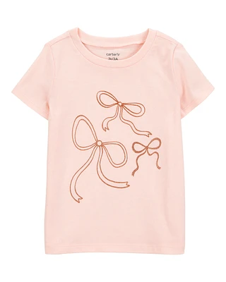 Toddler Bow Short-Sleeve Graphic Tee - Pink