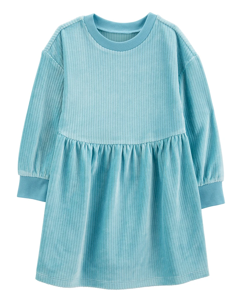 Toddler Long-Sleeve Velour Dress