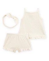 Baby 3-Piece Pointelle Heart Outfit Set