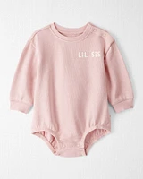 Baby Organic Cotton Lil' Sis Bubble Bodysuit