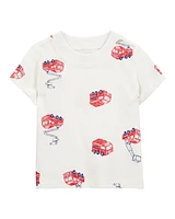 Baby 2-Piece Fire Truck Tee & Shortall Set - Grey