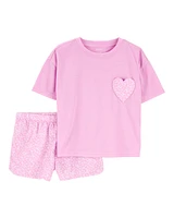 Girls 2-Piece Heart Loose Fit Pyjamas