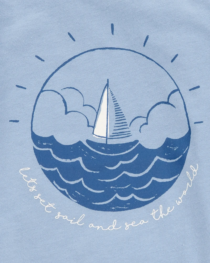 Baby Boy 3-Piece Sailboat Outfit Set - Blue