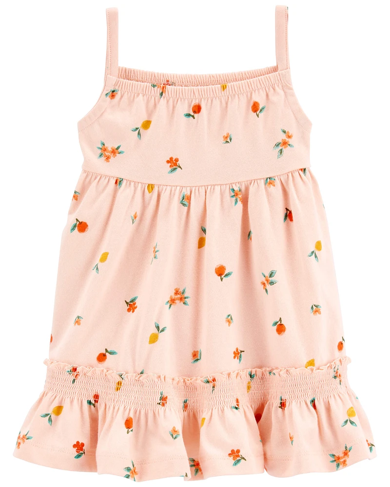 Baby Peach Sleeveless Cotton Dress