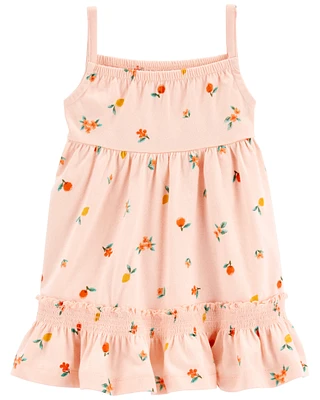 Baby Peach Sleeveless Cotton Dress