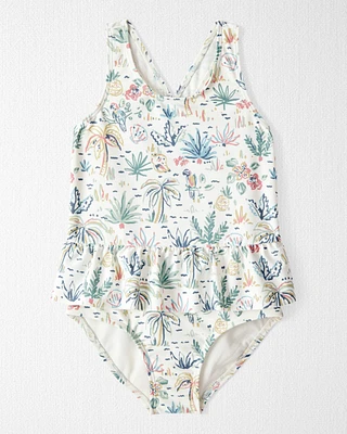 Toddler Recycled Tropical Print Swimsuit