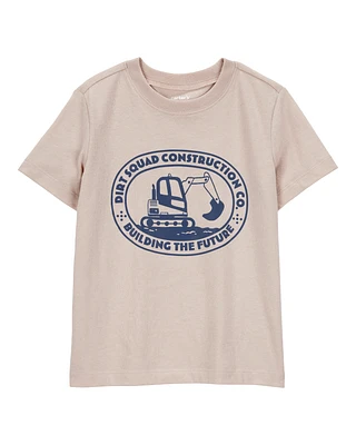 Toddler Construction Short-Sleeve Graphic Tee - Khaki