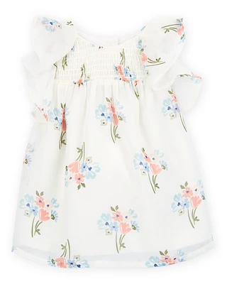Baby Floral Dress - Ivory
