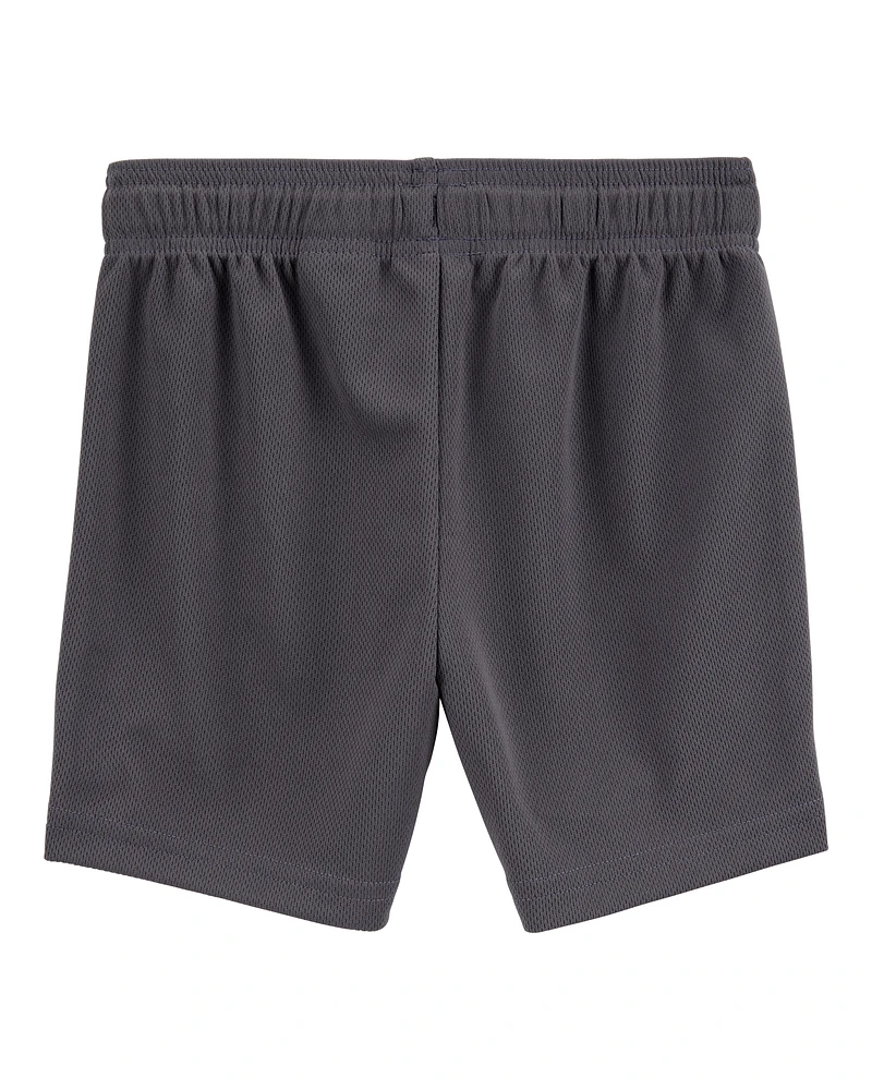 Toddler Boy Active Mesh Shorts - Grey