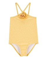 Toddler 1-Piece Polka Dot Swimsuit - Gold