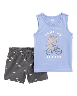 Toddler 2-Piece Rhino Tank & Pull-On Short Set