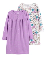 Kid 2-Pack Floral Nightgowns